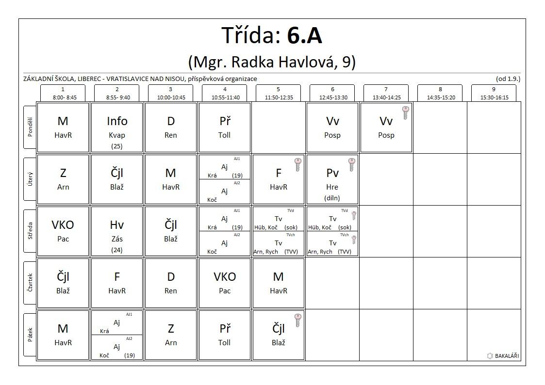 6.A rozvrh