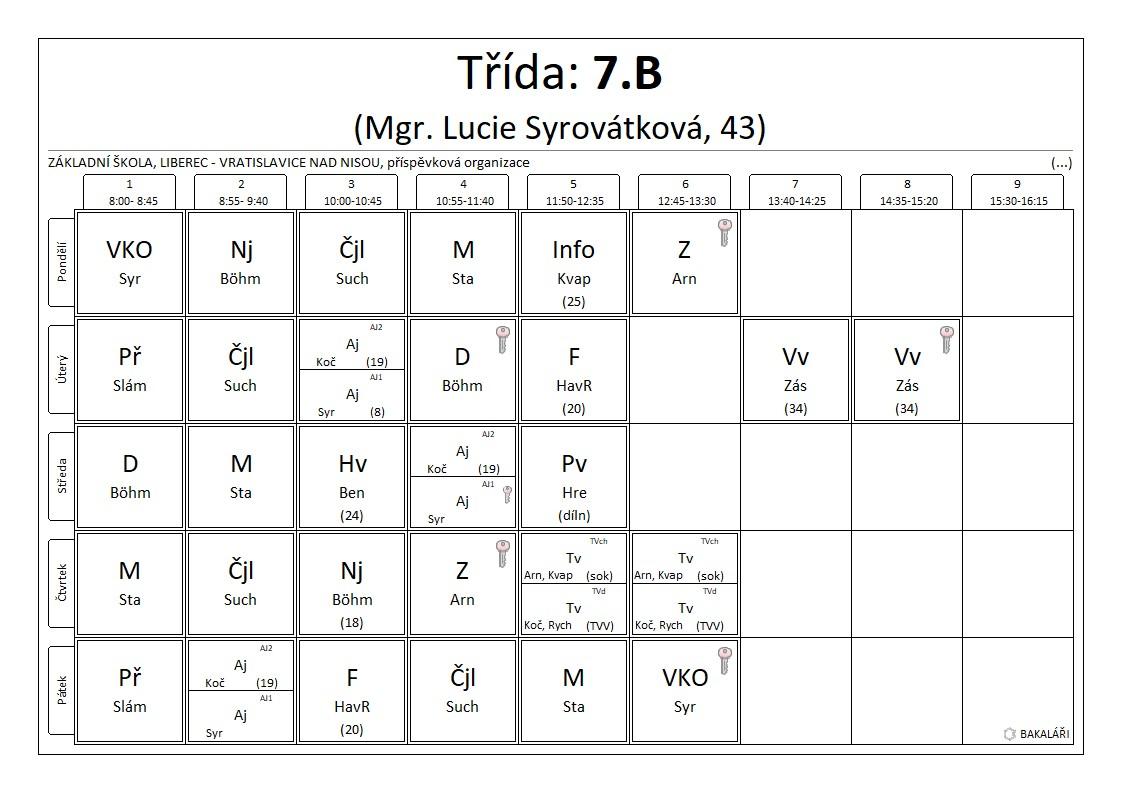 7.B rozvrh