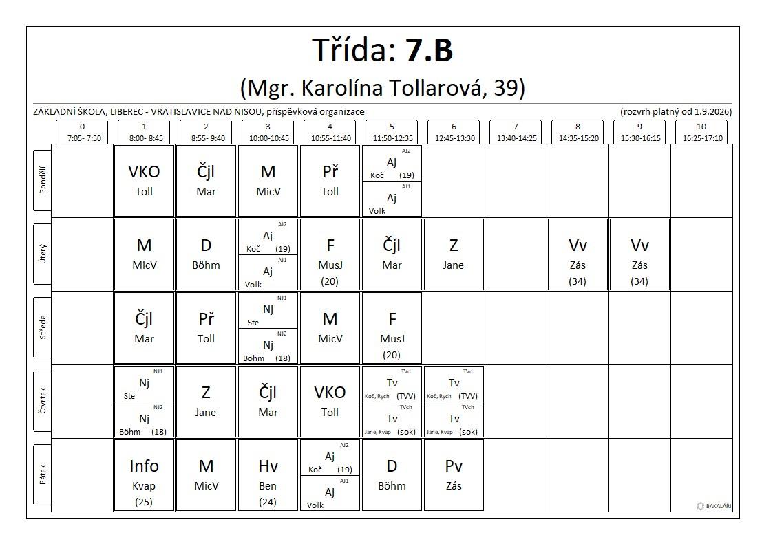 7.B rozvrh
